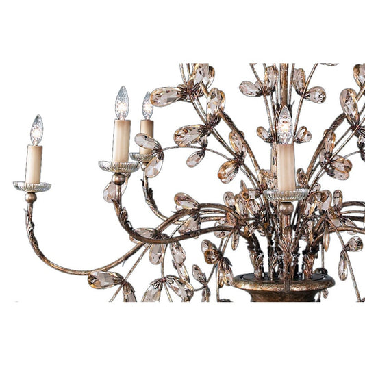 Fine Art Handcrafted Lighting A Midsummer Night's Dream Twelve-Light Two-Tier Chandelier with Crystal Accents and Candelabra Lights