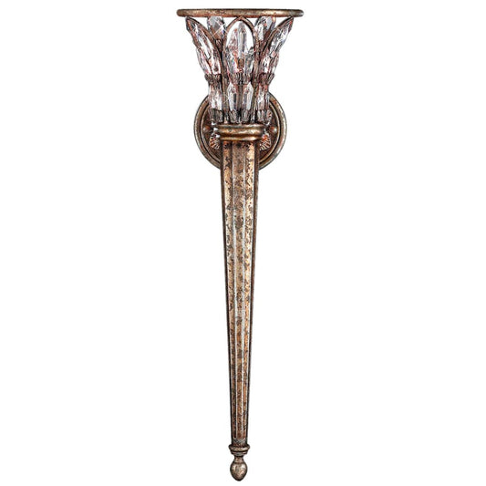 Fine Art Handcrafted Lighting Winter Palace Single-Light Wallchiere Sconce with Palmette Clustered Icicle Crystals