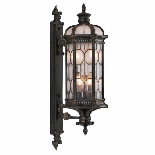 Fine Art Handcrafted Lighting Devonshire 4 Light 39" High Outdoor Wall Sconce with Seedy Glass Shade