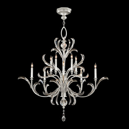 Fine Art Handcrafted Lighting Beveled Arcs 10 Light 56" Wide Crystal Chandelier