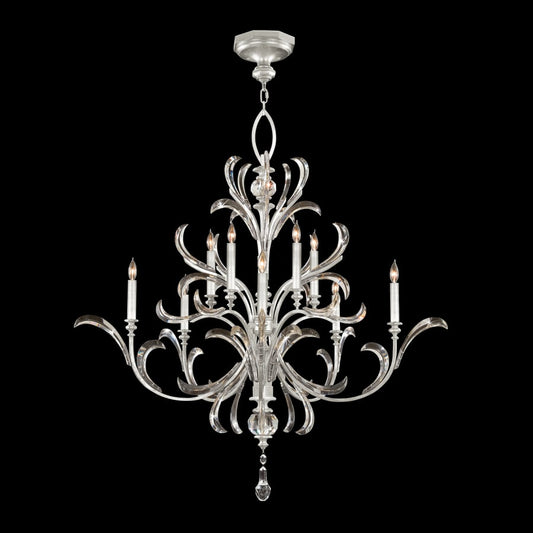 Fine Art Handcrafted Lighting Beveled Arcs 10 Light 56" Wide Crystal Chandelier