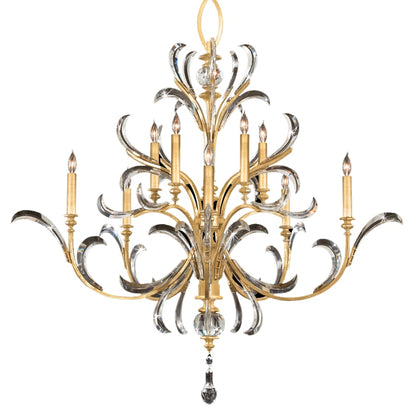 Fine Art Handcrafted Lighting Beveled Arcs 10 Light 56" Wide Crystal Chandelier
