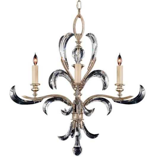 Fine Art Handcrafted Lighting Beveled Arcs Four-Light Single-Tier Beveled Crystal Chandelier