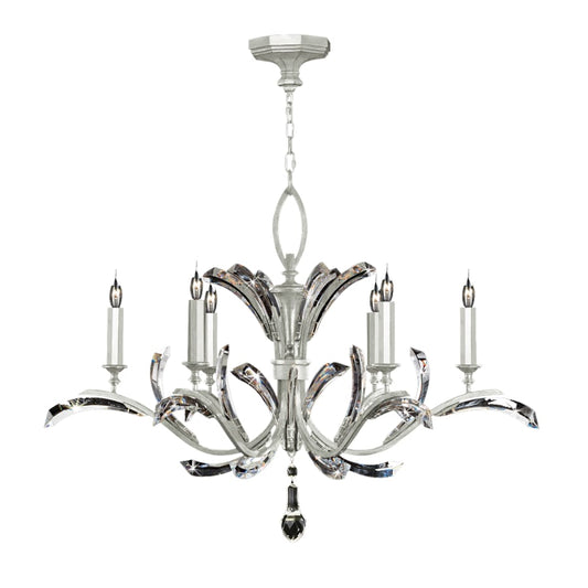 Fine Art Handcrafted Lighting Beveled Arcs 6 Light 42" Wide Crystal Chandelier