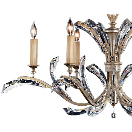 Fine Art Handcrafted Lighting Beveled Arcs Six-Light Single-Tier Beveled Crystal Chandelier