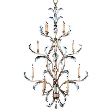 Fine Art Handcrafted Lighting Beveled Arcs Sixteen-Light Three-Tier Beveled Crystal Chandelier