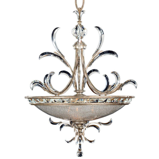 Fine Art Handcrafted Lighting Beveled Arcs 44" Diameter Three-Light Beveled Crystal Bowl Pendant