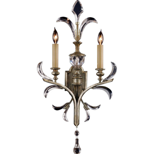Fine Art Handcrafted Lighting Beveled Arcs Two-Light Beveled Crystal Wall Sconce