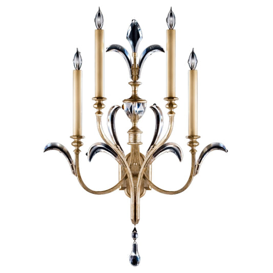 Fine Art Handcrafted Lighting Beveled Arcs Four-Light Beveled Crystal Wall Sconce
