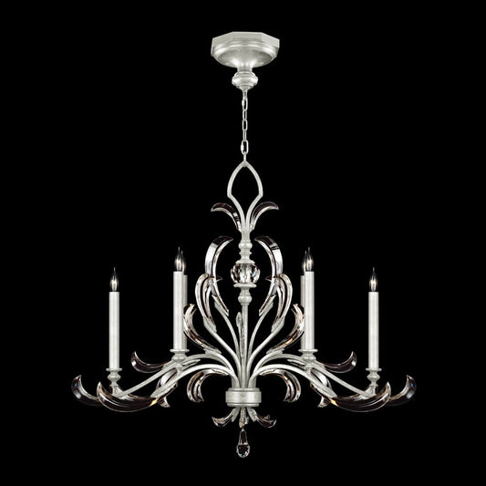 Fine Art Handcrafted Lighting Beveled Arcs 6 Light 44" Wide Crystal Chandelier