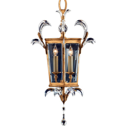 Fine Art Handcrafted Lighting Beveled Arcs Gold 22" Diameter Three-Light Beveled Crystal Bowl Pendant