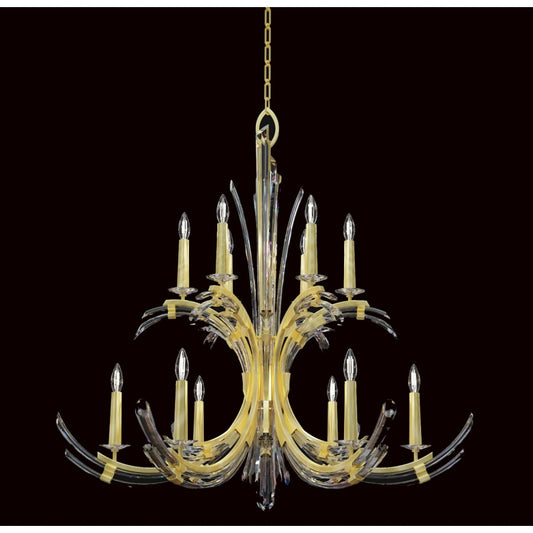 Fine Art Handcrafted Lighting Trevi 12 Light 42" Wide Crystal Abstract Chandelier