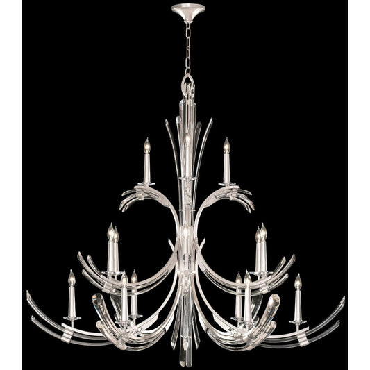 Fine Art Handcrafted Lighting Trevi 15 Light 56" Wide Crystal Abstract Chandelier