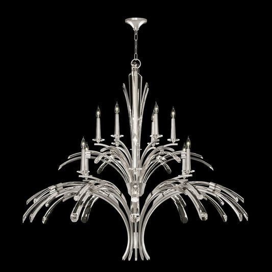 Fine Art Handcrafted Lighting Trevi 12 Light 56" Wide Crystal Abstract Chandelier