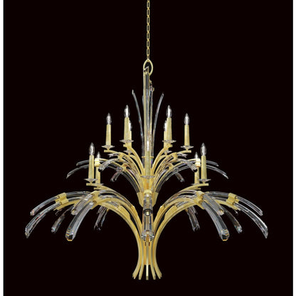Fine Art Handcrafted Lighting Trevi 12 Light 56" Wide Crystal Abstract Chandelier