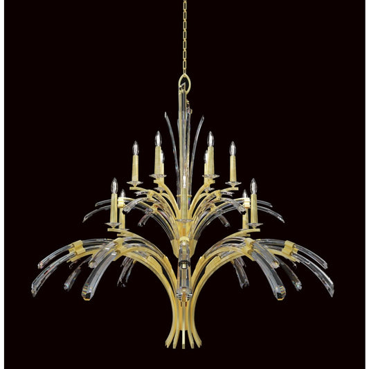 Fine Art Handcrafted Lighting Trevi 12 Light 56" Wide Crystal Abstract Chandelier