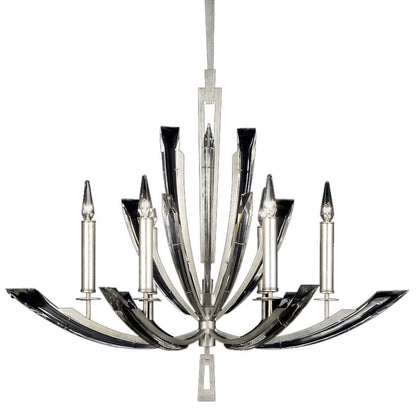 Fine Art Handcrafted Lighting Vol de Cristal Six-Light Single-Tier Chandelier with Tapered Beveled Crystals