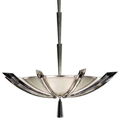 Fine Art Handcrafted Lighting Vol de Cristal 28" Diameter Three-Light Bowl Pendant with Tapered Beveled Crystals