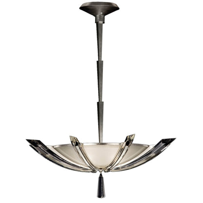Fine Art Handcrafted Lighting Vol de Cristal 28" Diameter Three-Light Bowl Pendant with Tapered Beveled Crystals