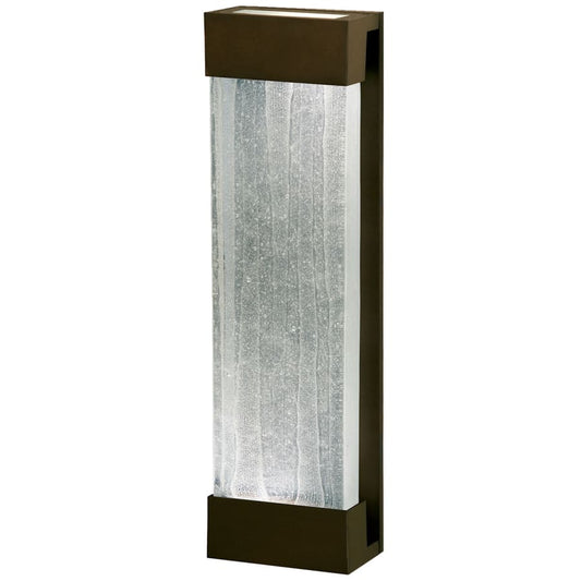 Fine Art Handcrafted Lighting Crystal Bakehouse 7x24 Two-Light Wall Sconce with Rectangular Crystal Spires Fused Glass Panel