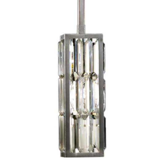 Fine Art Handcrafted Lighting Crystal Enchantment Single-Light Mini Pendant with Multi-Faceted Crystal Panels
