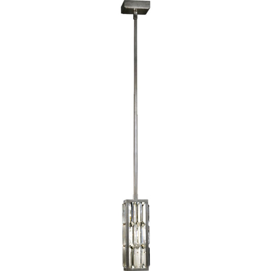 Fine Art Handcrafted Lighting Crystal Enchantment Single-Light Mini Pendant with Multi-Faceted Crystal Panels