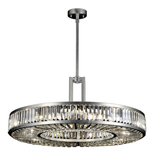 Fine Art Handcrafted Lighting Crystal Enchantment Eight-Light Single-Tier Drum Chandelier with Multi-Faceted Crystal Panels
