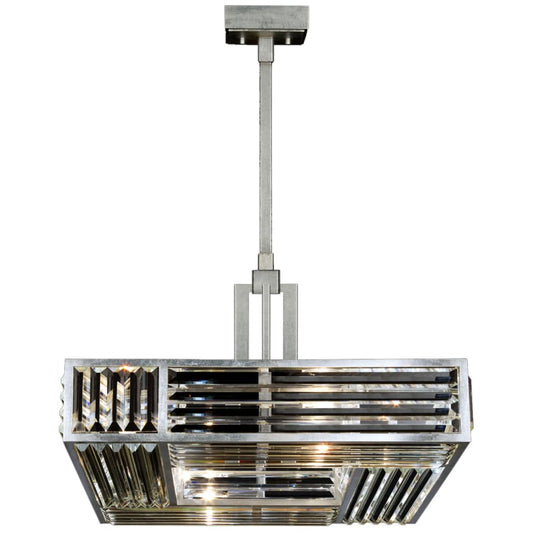 Fine Art Handcrafted Lighting Crystal Enchantment Four-Light Single-Tier Chandelier with Multi-Faceted Crystal Panels