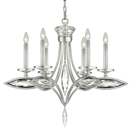 Fine Art Handcrafted Lighting 6 Light 1 Tier Chandelier with Hand-Cut Faceted Crystals from the Marquise Collection
