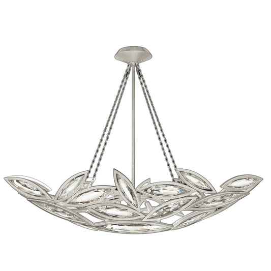 Fine Art Handcrafted Lighting Marquise 7 Light Foyer Pendant with Faceted Crystal Shade