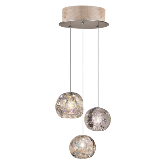 Fine Art Handcrafted Lighting Natural Inspirations 3 Light 9" Wide LED Crystal Multi Light Pendant