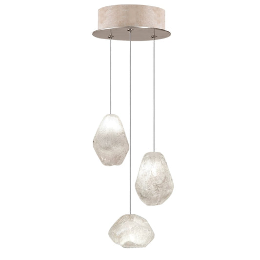 Fine Art Handcrafted Lighting Natural Inspirations 3 Light 9" Wide LED Crystal Multi Light Pendant