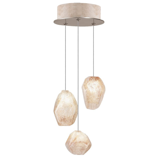 Fine Art Handcrafted Lighting Natural Inspirations 3 Light 9" Wide LED Crystal Multi Light Pendant
