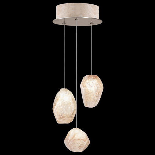 Fine Art Handcrafted Lighting Natural Inspirations 3 Light 9" Wide LED Crystal Multi Light Pendant