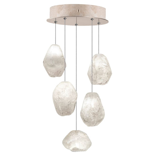 Fine Art Handcrafted Lighting Natural Inspirations 5 Light 12" Wide LED Crystal Multi Light Pendant