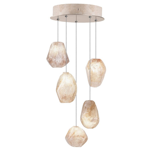 Fine Art Handcrafted Lighting Natural Inspirations 5 Light 12" Wide LED Crystal Multi Light Pendant