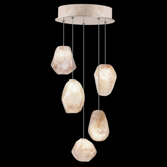 Fine Art Handcrafted Lighting Natural Inspirations 5 Light 12" Wide LED Crystal Multi Light Pendant