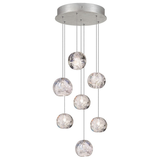 Fine Art Handcrafted Lighting Natural Inspirations 7 Light 14" Wide LED Crystal Multi Light Pendant