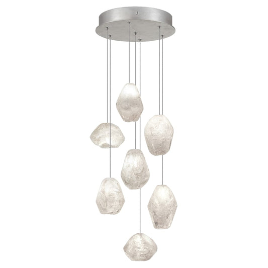 Fine Art Handcrafted Lighting Natural Inspirations 7 Light 14" Wide LED Crystal Multi Light Pendant