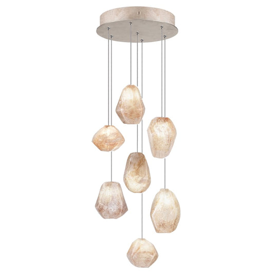 Fine Art Handcrafted Lighting Natural Inspirations 7 Light 14" Wide LED Crystal Multi Light Pendant