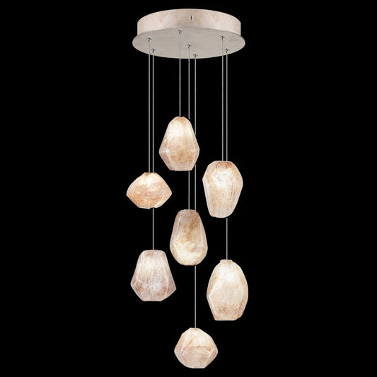 Fine Art Handcrafted Lighting Natural Inspirations 7 Light 14" Wide LED Crystal Multi Light Pendant
