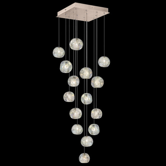 Fine Art Handcrafted Lighting Natural Inspirations 15 Light 19" Wide LED Crystal Multi Light Pendant