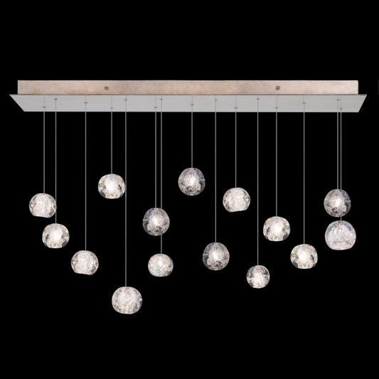 Fine Art Handcrafted Lighting Natural Inspirations 15 Light 48" Wide LED Crystal Multi Light Pendant