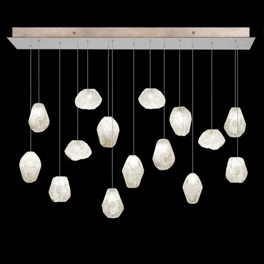 Fine Art Handcrafted Lighting Natural Inspirations 15 Light 48" Wide LED Crystal Multi Light Pendant