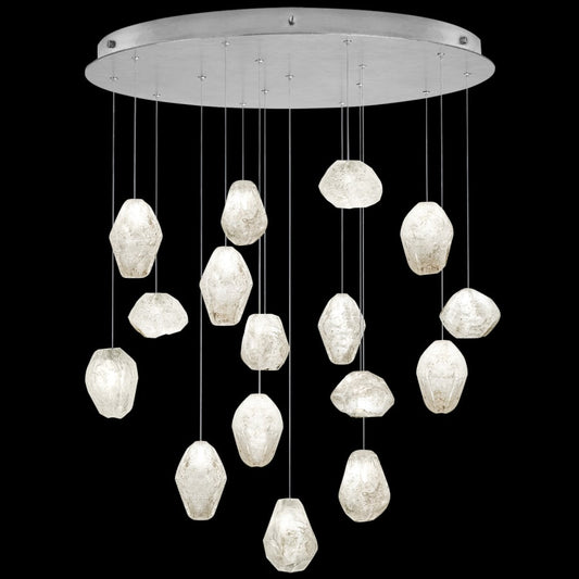 Fine Art Handcrafted Lighting Natural Inspirations 16 Light 32" Wide LED Crystal Multi Light Pendant
