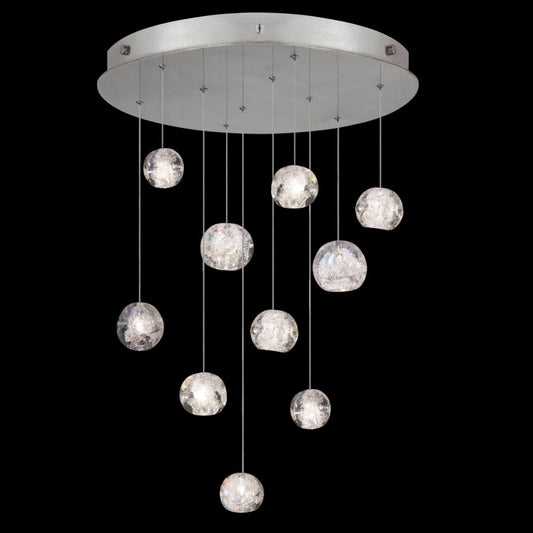 Fine Art Handcrafted Lighting Natural Inspirations 10 Light 22" Wide LED Crystal Multi Light Pendant
