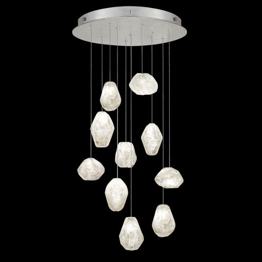 Fine Art Handcrafted Lighting Natural Inspirations 10 Light 22" Wide LED Crystal Multi Light Pendant