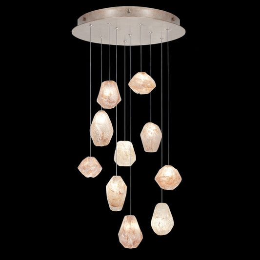Fine Art Handcrafted Lighting Natural Inspirations 10 Light 22" Wide LED Crystal Multi Light Pendant