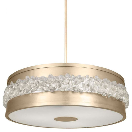 Fine Art Handcrafted Lighting Arctic Halo 3 Light 9" High Crystal Drum Chandelier