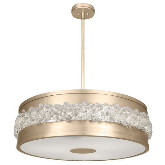 Fine Art Handcrafted Lighting Arctic Halo 3 Light 9" High Crystal Drum Chandelier